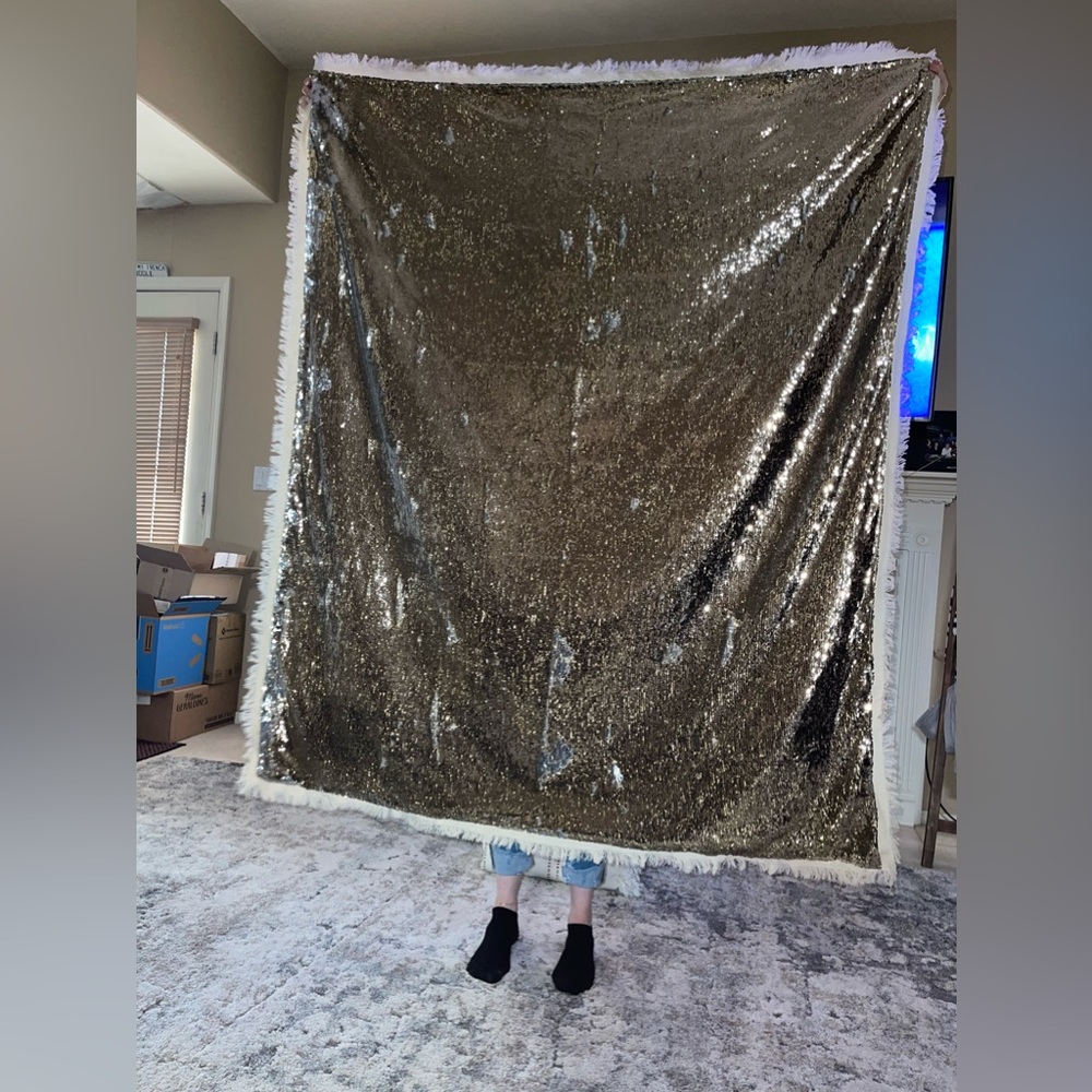 Urban Outfitters gold and silver sequin tapestry
